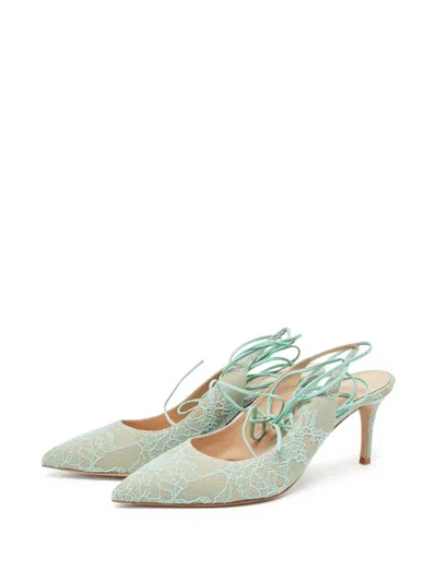 Pre-owned Gianvito Rossi  80mm Irene Lace-up Pointed-toe Pumps