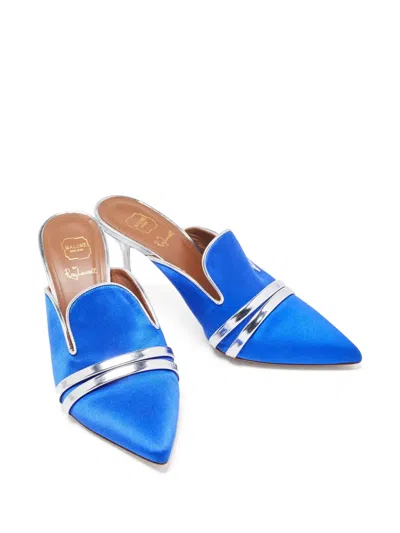 Pre-owned Malone Souliers  95mm Hayley Pointed-toe Satin Mules