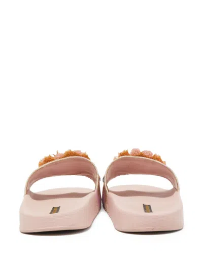 Pre-owned Dolce & Gabbana Floral-appliqué Slides