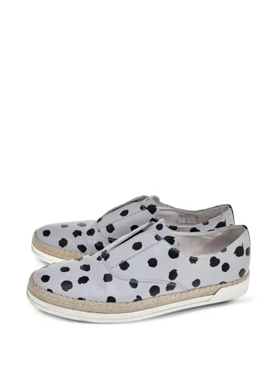 Pre-owned Tod's Vintage Polka-dot Slip-on Sneakers