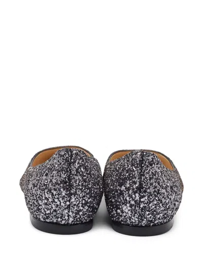Pre-owned Jimmy Choo Romy Glitter-embellished Pointed Ballet Flats