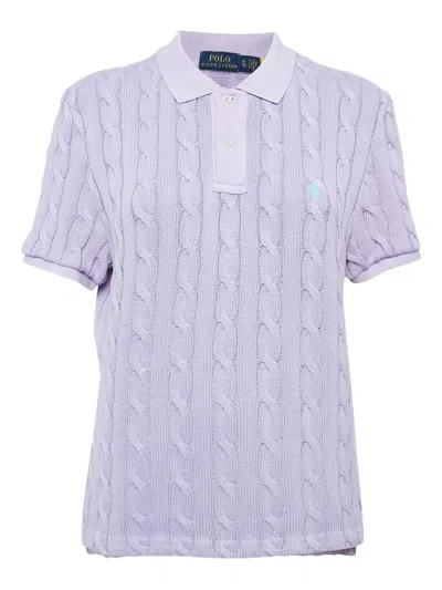 Pre-owned Polo Ralph Lauren Vintage  Cable-knit Polo Shirt