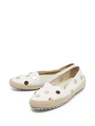 Pre-owned Tod's Vintage Leather Flat Espadrilles