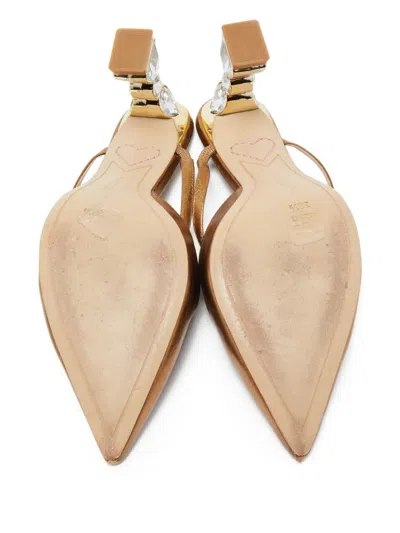 Pre-owned Sophia Webster  90mm Metallic Leather Mules