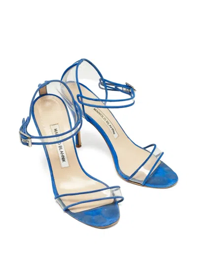 Pre-owned Manolo Blahnik  110mm Ferson Transparent-strap Stiletto Sandals