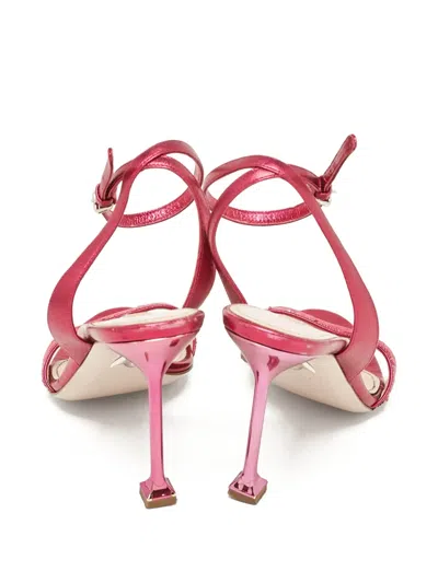 Pre-owned Miu Miu Sequin-embellished Metallic Heeled Sandals