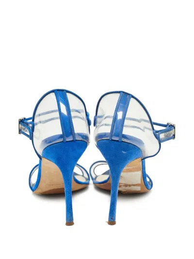 Pre-owned Manolo Blahnik  110mm Ferson Transparent-strap Stiletto Sandals