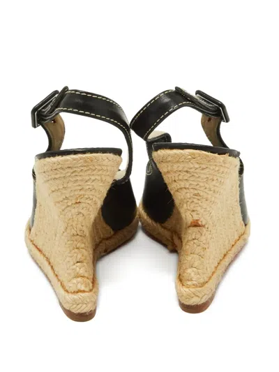 Pre-owned Christian Louboutin Peep-toe Wedge Espadrilles