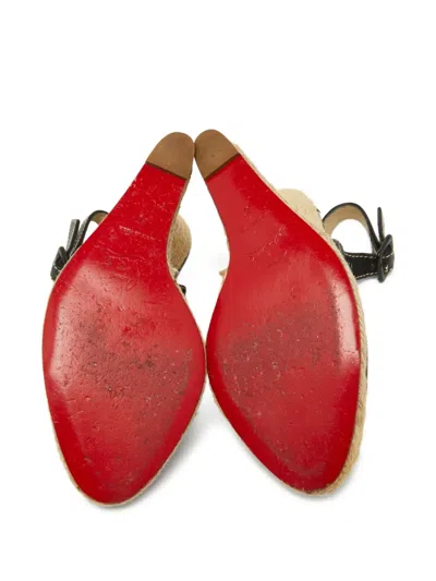 Pre-owned Christian Louboutin Peep-toe Wedge Espadrilles