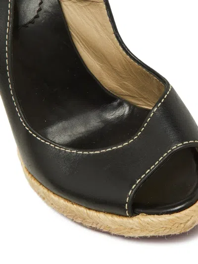 Pre-owned Christian Louboutin Peep-toe Wedge Espadrilles