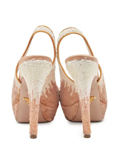 Pre-owned Prada 135mm Sequinned Pumps