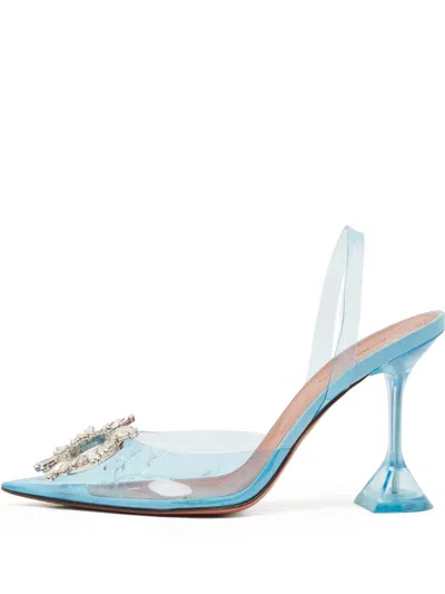 Pre-owned Amina Muaddi  100mm Begum Transparent Pumps