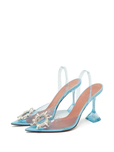 Pre-owned Amina Muaddi  100mm Begum Transparent Pumps