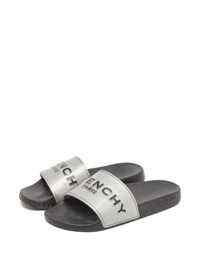 Pre-owned Givenchy Logo-embossed Slides