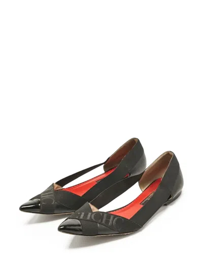 Pre-owned Carolina Herrera Vintage Pointed-toe Strappy Flats