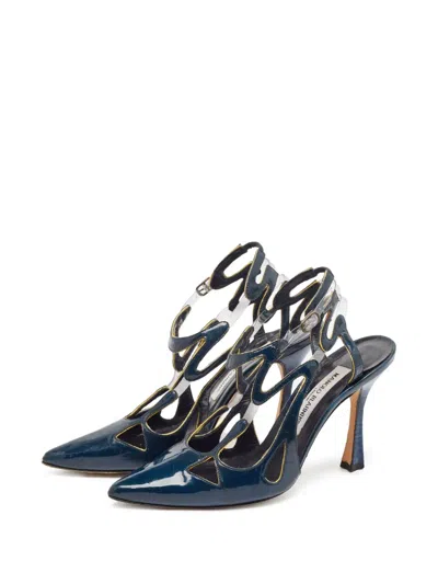 Pre-owned Manolo Blahnik 100mm Wave-pattern Pumps
