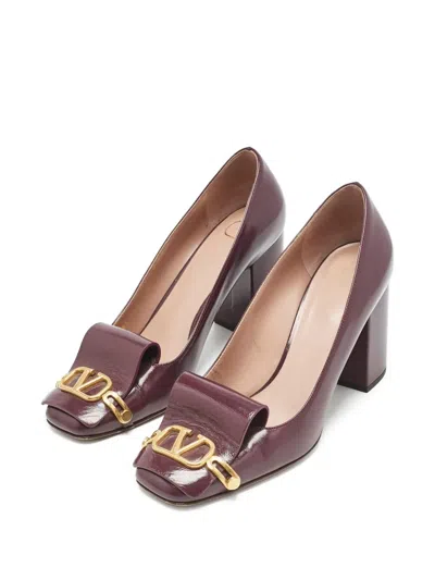 Pre-owned Valentino Garavani Block-heel Buckle Loafers