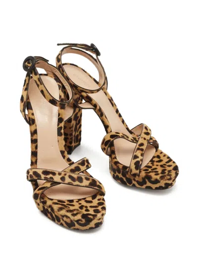 Pre-owned Gianvito Rossi  125mm Leopard-print Sandals