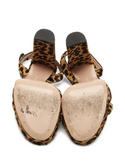Pre-owned Gianvito Rossi  125mm Leopard-print Sandals