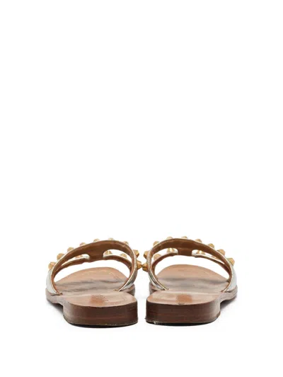 Pre-owned Prada Metallic-leather Sandals