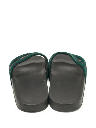 Pre-owned Gucci Velvet Flat Sandals