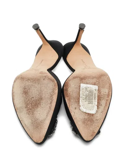 Pre-owned Manolo Blahnik  80mm Crystal-embellished Mules