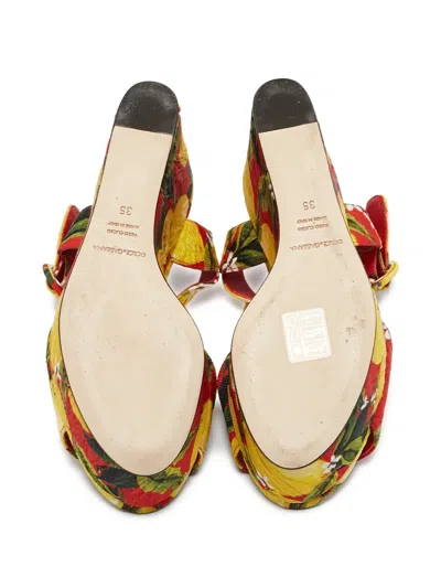 Pre-owned Dolce & Gabbana 95mm Lemon Plateau Sandals