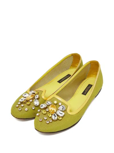 Pre-owned Dolce & Gabbana Embellished Ballet Flats