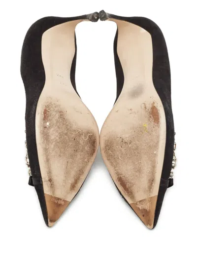 Pre-owned Miu Miu 85mm Crystal-embellishment Sandals