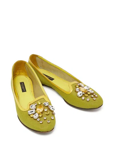 Pre-owned Dolce & Gabbana Embellished Ballet Flats