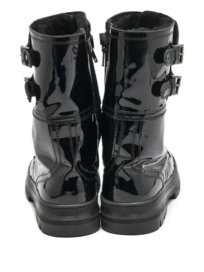 Pre-owned Dolce & Gabbana Patent-finish Combat Boots