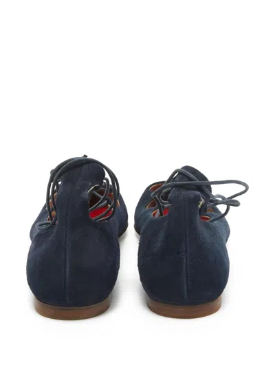 Pre-owned Carolina Herrera Vintage Suede Lace-up Flats