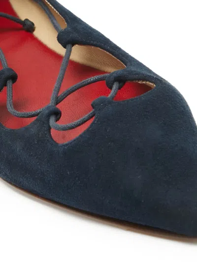 Pre-owned Carolina Herrera Vintage Suede Lace-up Flats