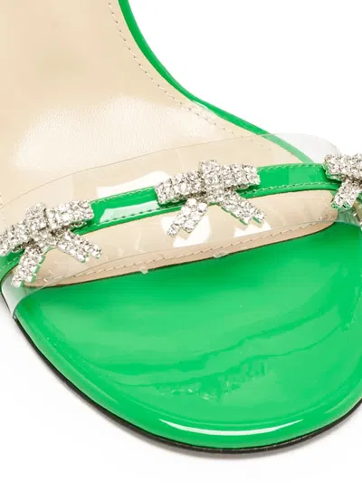 Pre-owned Mach&mach  85mm Crystal Bow Embellished Sandals