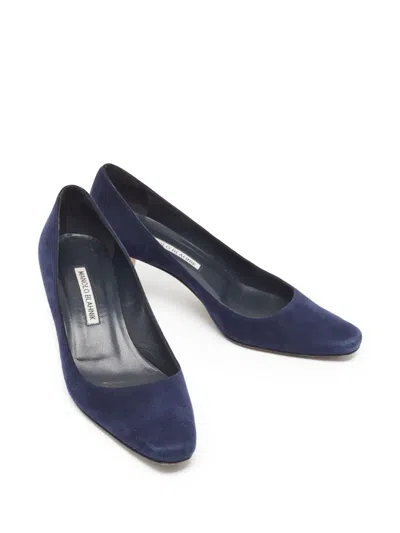 Pre-owned Manolo Blahnik  50mm Okkatopla Suede Pumps