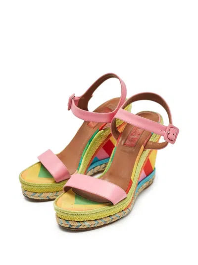 Pre-owned Valentino Garavani 110mm Colour-block Wedge Sandals
