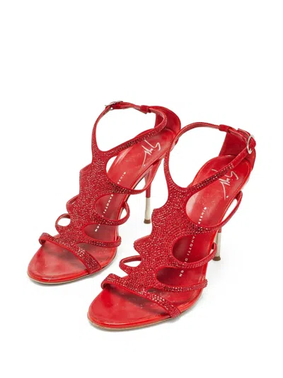 Pre-owned Giuseppe Zanotti Vintage  100mm Strappy Embellished Sandals