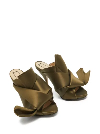 Pre-owned N°21  120mm Raso Ruffled Open-toe Sandals