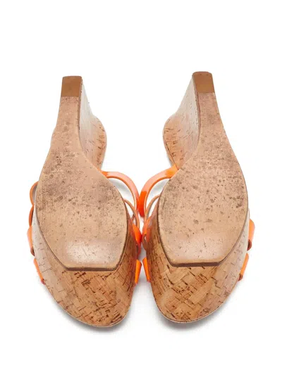 Pre-owned Casadei Vintage 100mm Leather Wedge Sandals