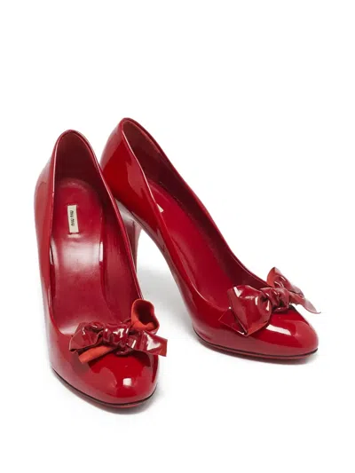Pre-owned Miu Miu 100mm Bow-detailing Pumps