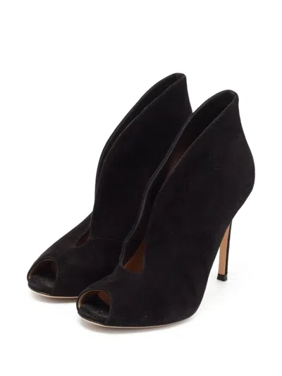 Pre-owned Gianvito Rossi  105mm Vamp Peep-toe Ankle Boots