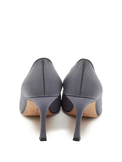 Pre-owned Manolo Blahnik  80mm Maysale Satin Pointed-toe Pumps