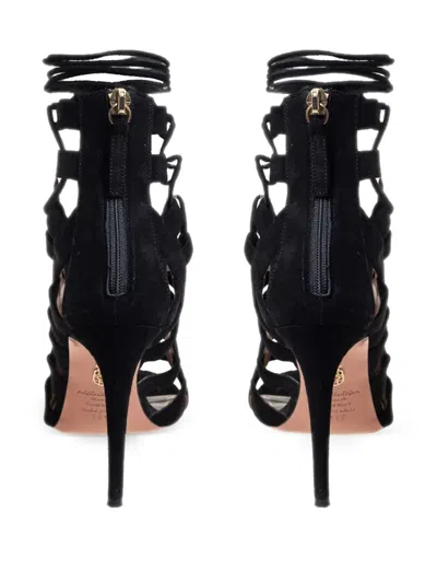 Pre-owned Aquazzura 100mm Suede Heeled Sandals