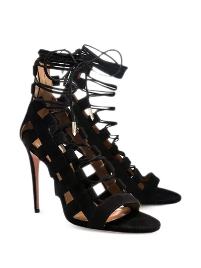 Pre-owned Aquazzura 100mm Suede Heeled Sandals