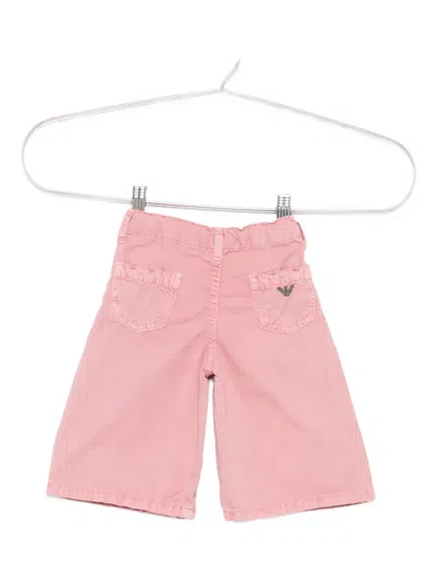 Emporio Armani Logo-plaque Cotton Trousers In Pink