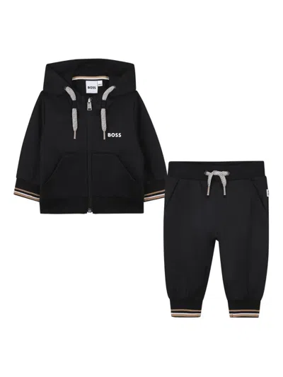 Bosswear Hooded Zip-up Tracksuit In Black