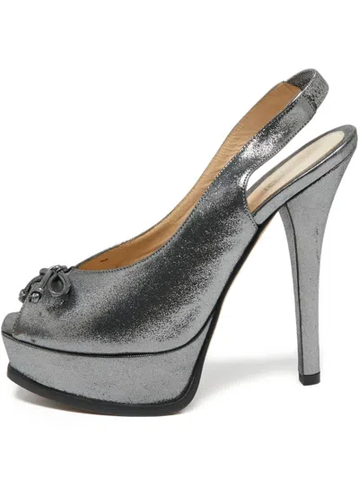 Pre-owned Fendi 140mm Peep-toe Slingback Pumps
