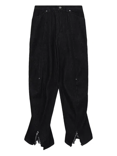 Ader Error Cotton Tapered Jeans In Black