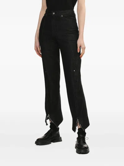Ader Error Cotton Tapered Jeans In Black