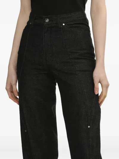 Ader Error Cotton Tapered Jeans In Black